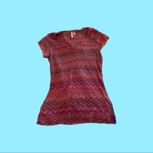 Zig zag stretchy tee